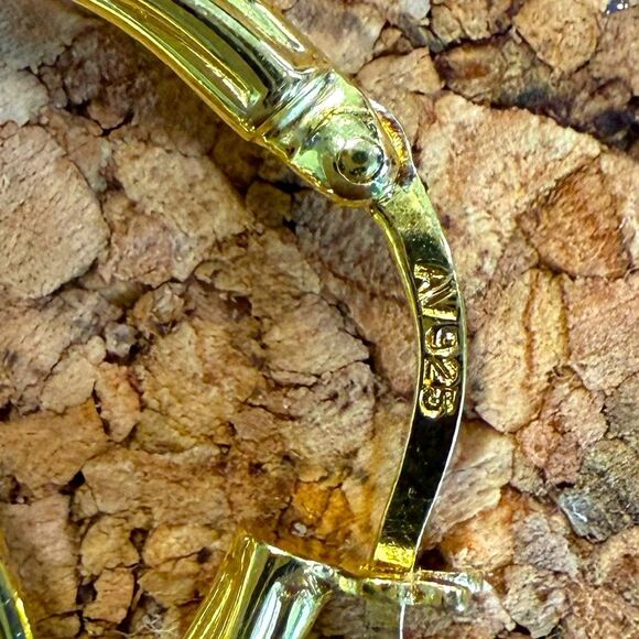 NEW Nordstrom Gold Plated 925 Sterling Silver Classic Twist Hoop Earrings - Picture 3 of 4